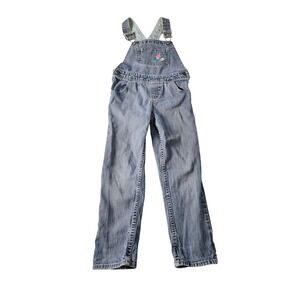 Vintage Y2K OshKosh B'Gosh Overalls Girls 5T Denim Floral Embroidered Bib Jumper